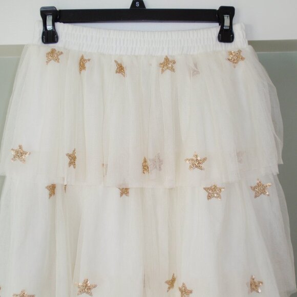 NWT Altar’d State Stars Tulle Tiered Ruffle Midi Fellyn Ballerina Skirt Sz M - Picture 5 of 15